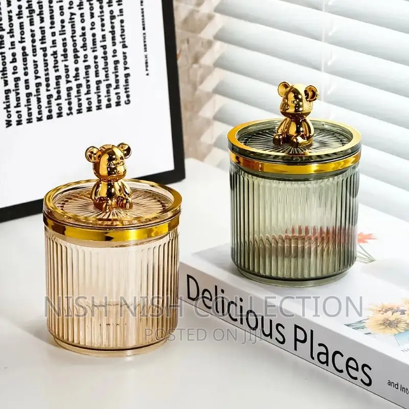 Luxury Cute Bear Cotton Swab Storage Box