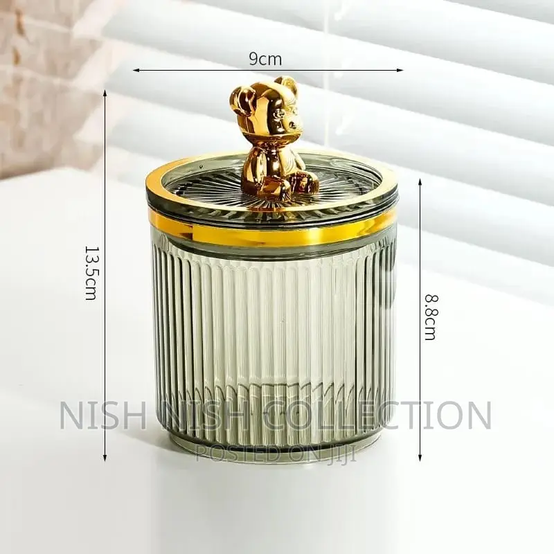 Luxury Cute Bear Cotton Swab Storage Box
