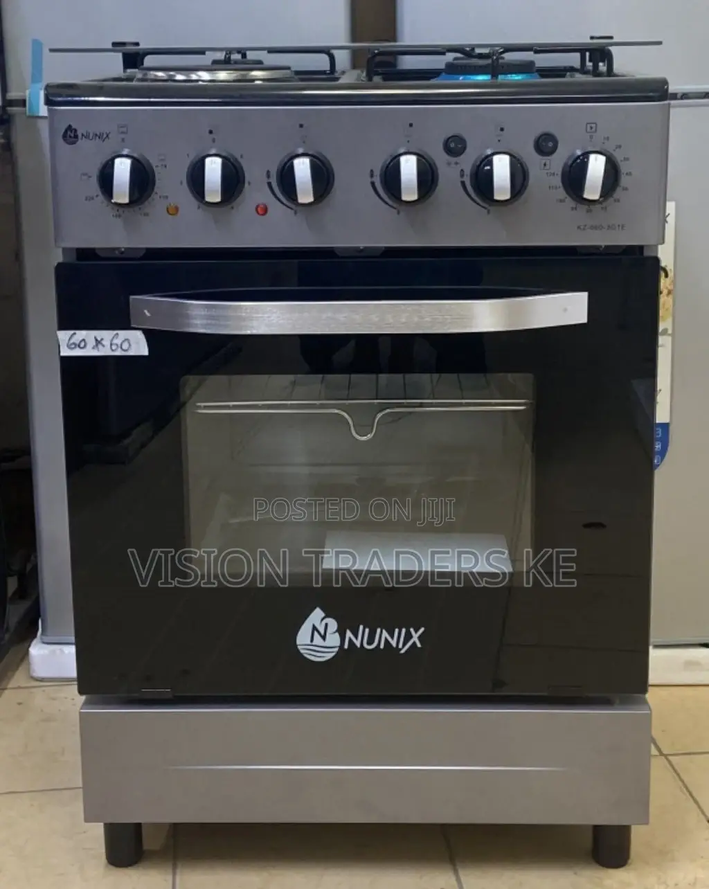 *Cooker Nunix 60*60 3G+1E Standng Cooker With Electric Oven