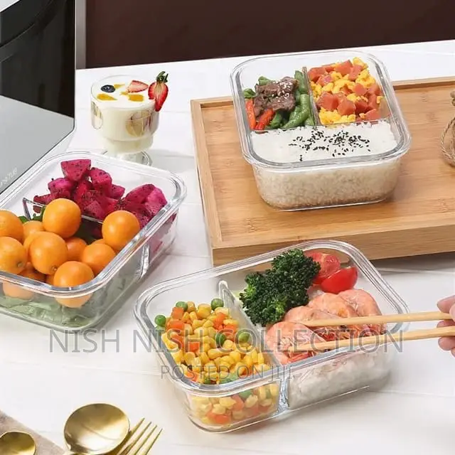2 Grid - Partitioned Glass Lunch Box