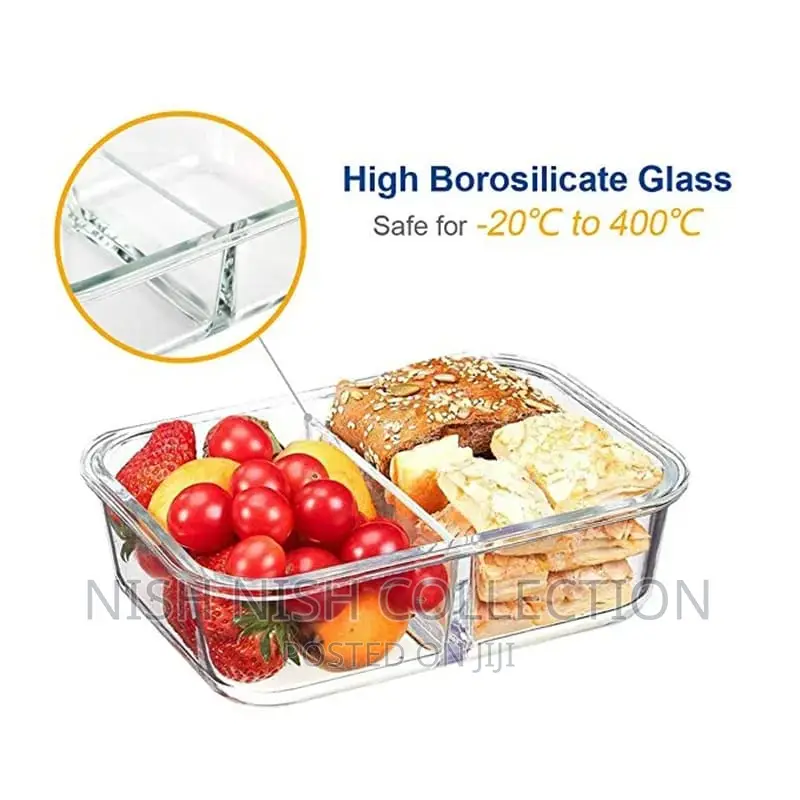 2 Grid - Partitioned Glass Lunch Box