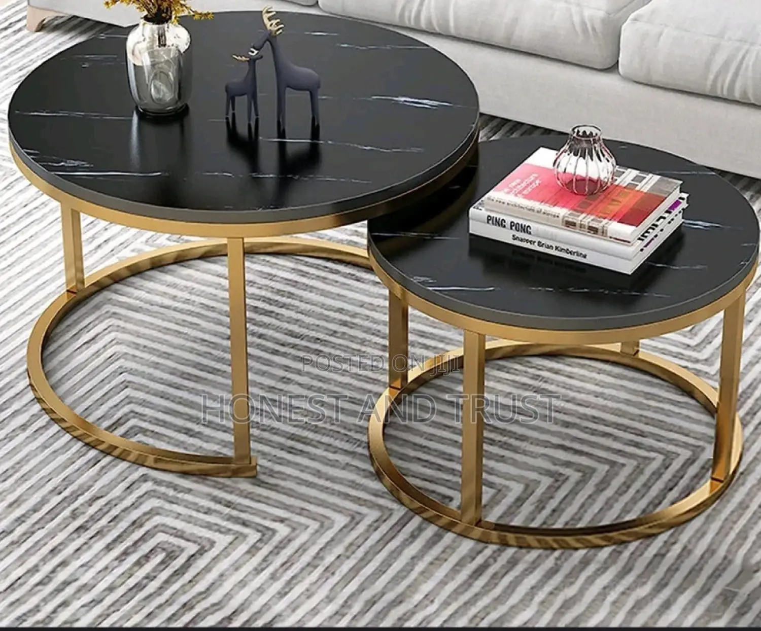 Nesting Coffee Table Marble Effect MDF