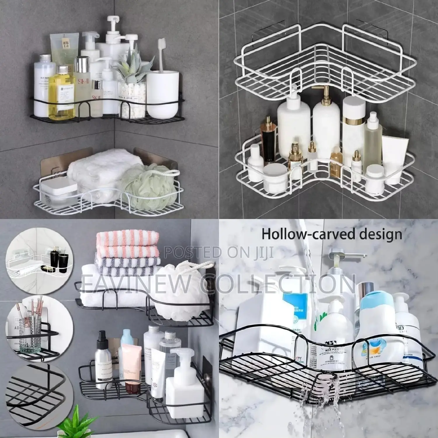 Metallic Corner Triangular Bathroom/Kitchen Organizer