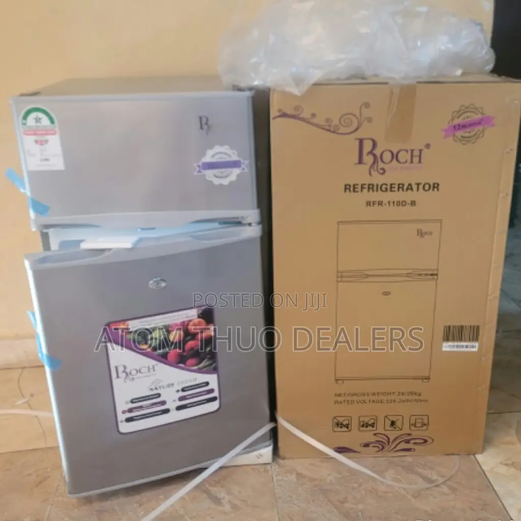 Roch RFR-110D-B Double Door Fridge.Silver in Colour