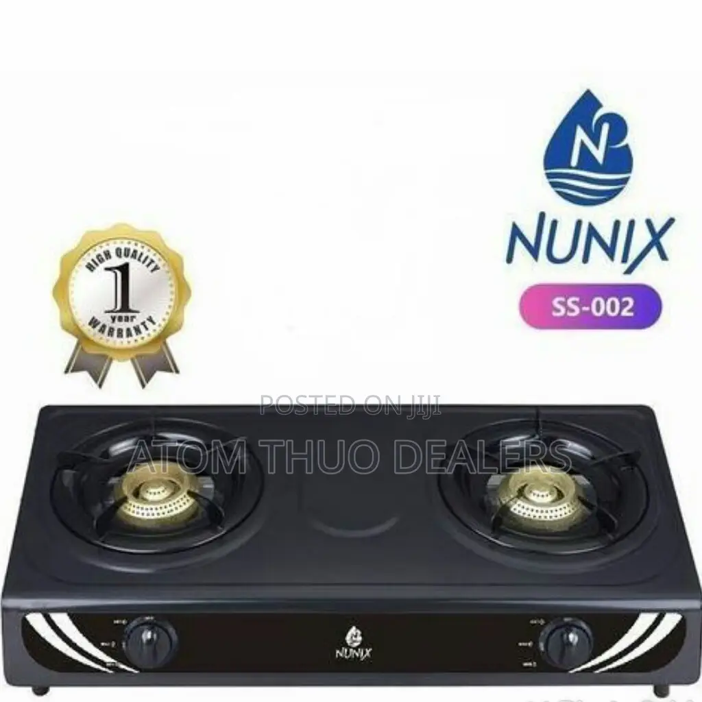 SS-002 Black Nunix Auto Ignation 2 Burner Table Top Gas