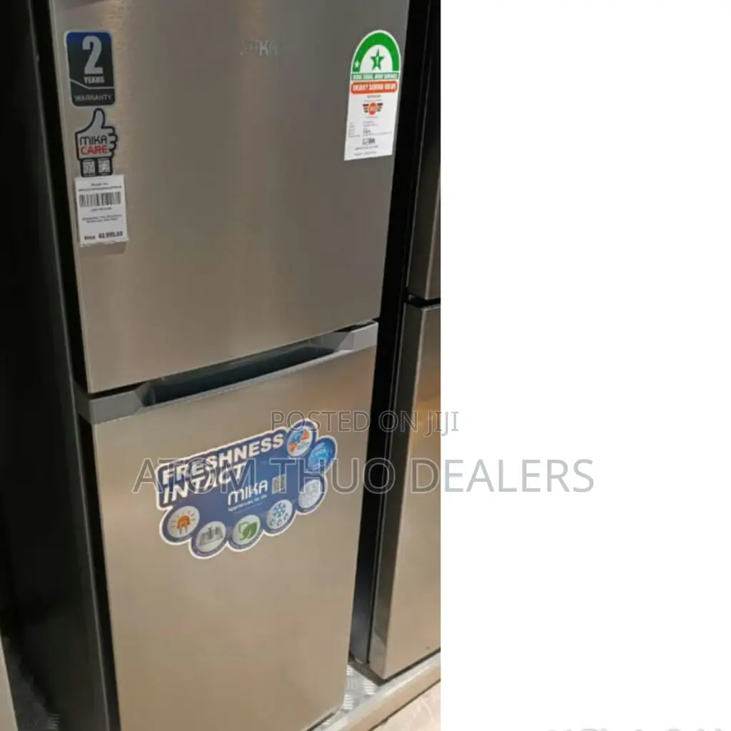 Mika 138 Litres Grey Double Door Electric Fridge