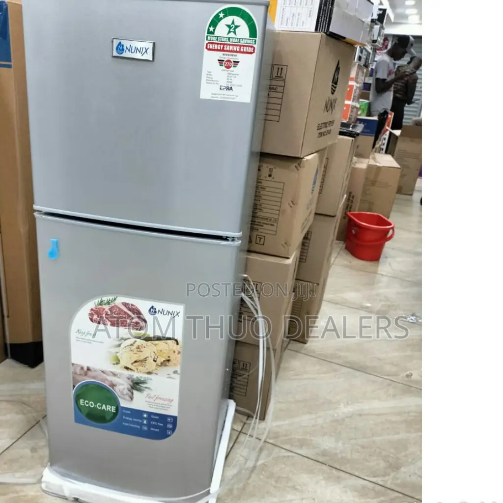 Silver Nunix 138L Large Capacity Double Door Fridge 