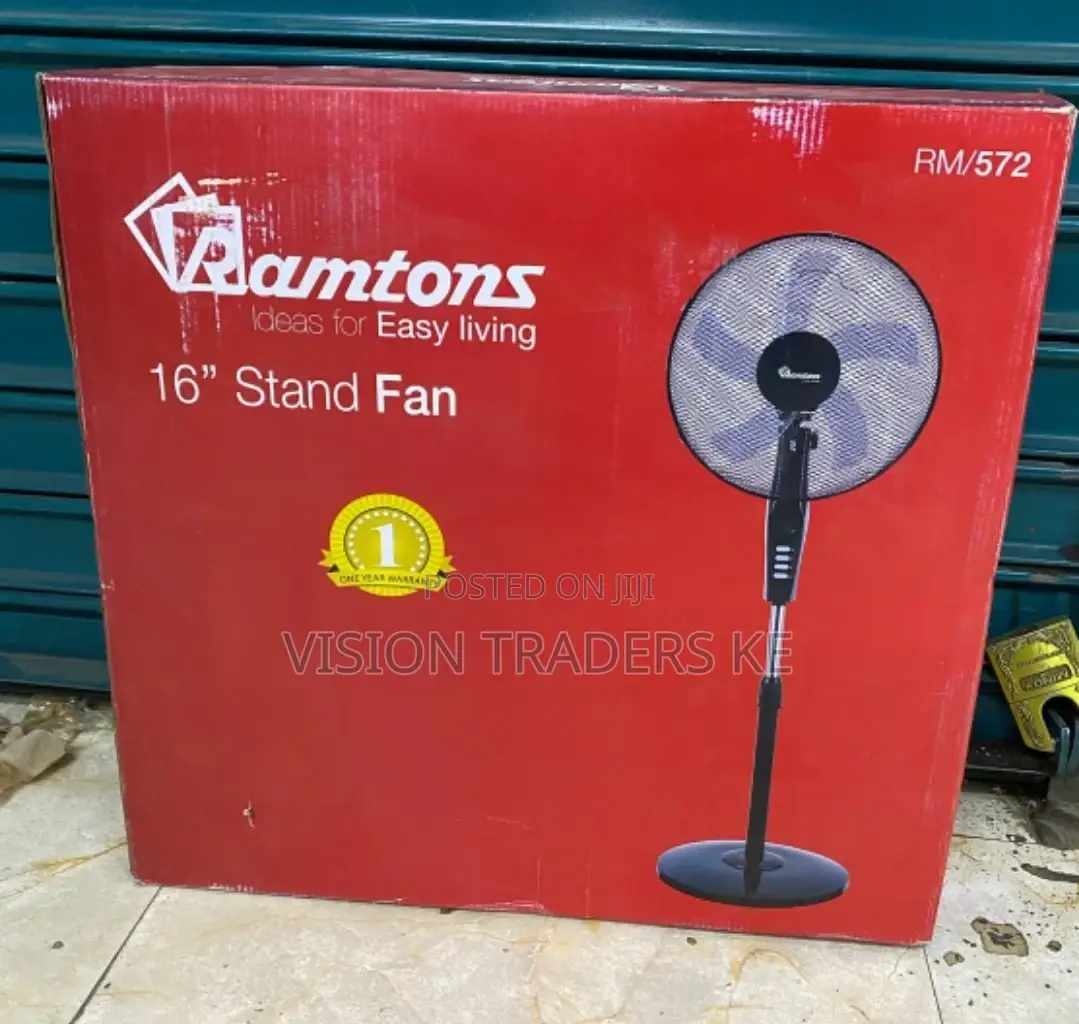 Ramtons Rm/572 - Black Standing Fan - 3 Speed - Black