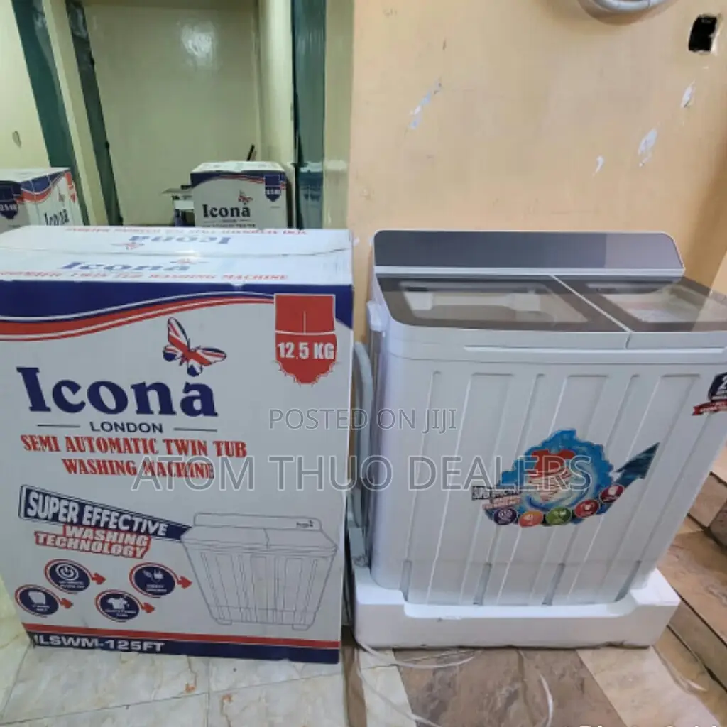 White 12.5kg Semi Automatic Twin Tub Washing Machine
