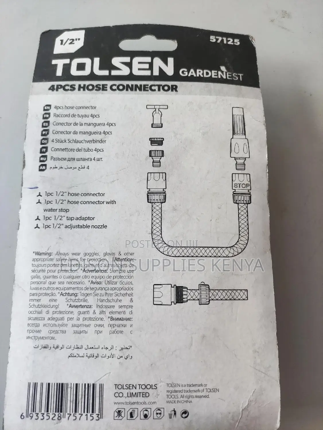 Hose Connectors Set 1/2" Tolsen 4pcs Hose Pipe Connector 1/2"