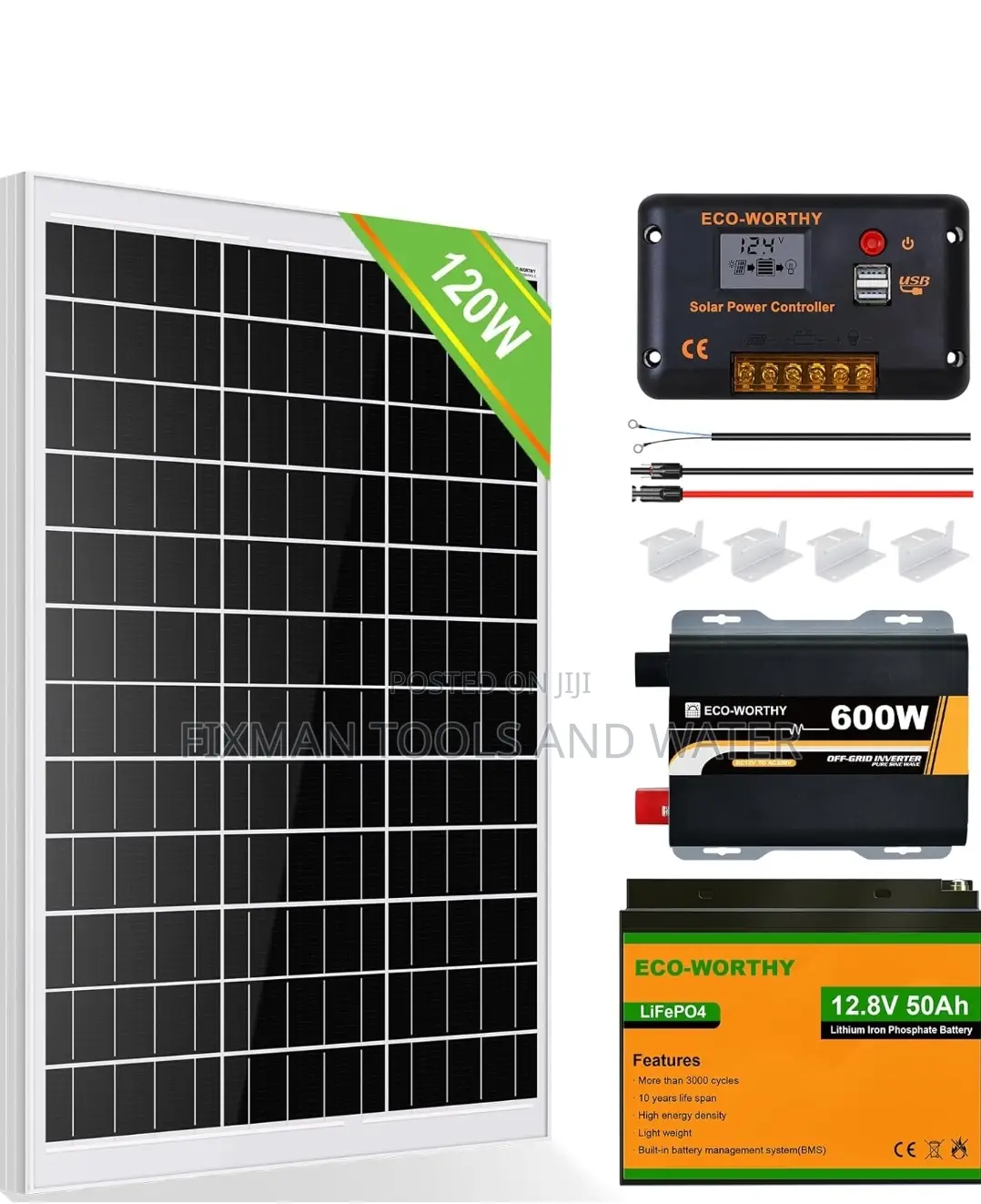 Mono Solar Panel 100 Watts+ Battery +Inverter + Controller