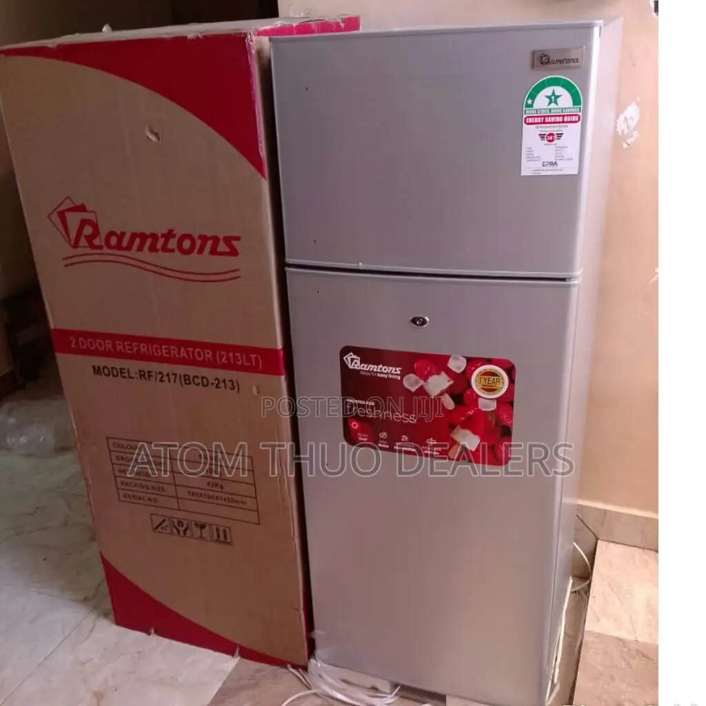 Silver Ramtons 213 Litres Double Door Fridge RF/217(BCD-213)