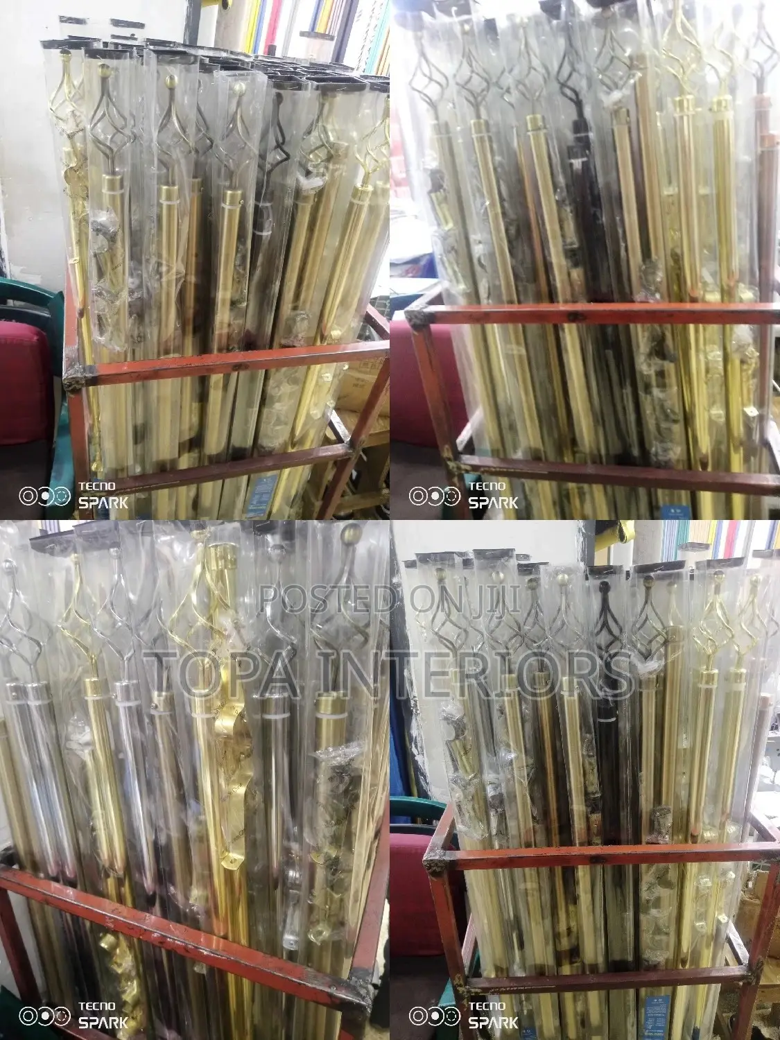 Gold Smooth 2m Double Imported Curtain Rods Set