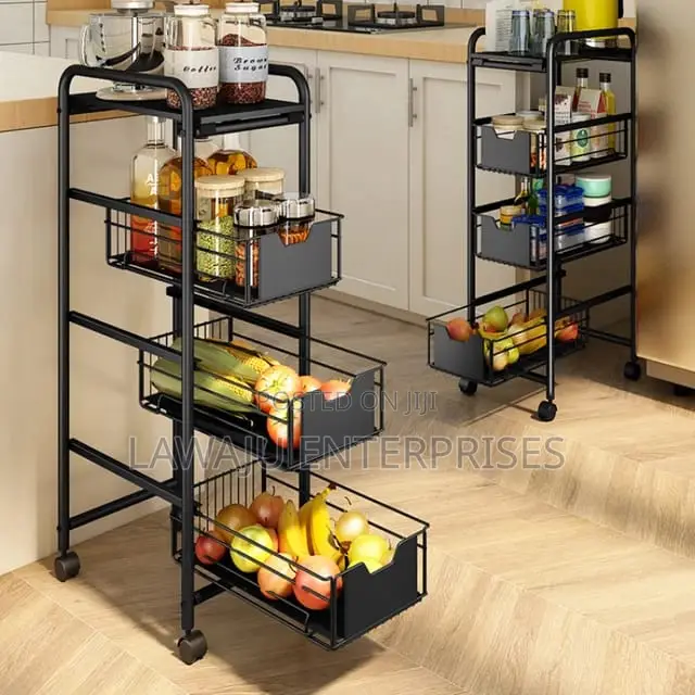 3 Tier Kitchen Storage Trolley With Wheels