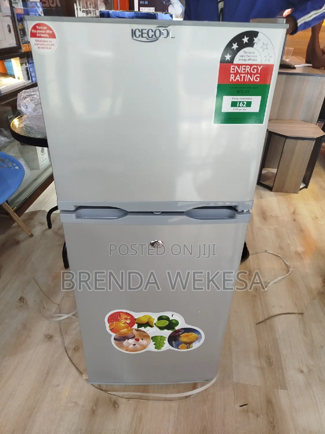 Icecool 118l Double Doors Fridge Freezer Refrigerator