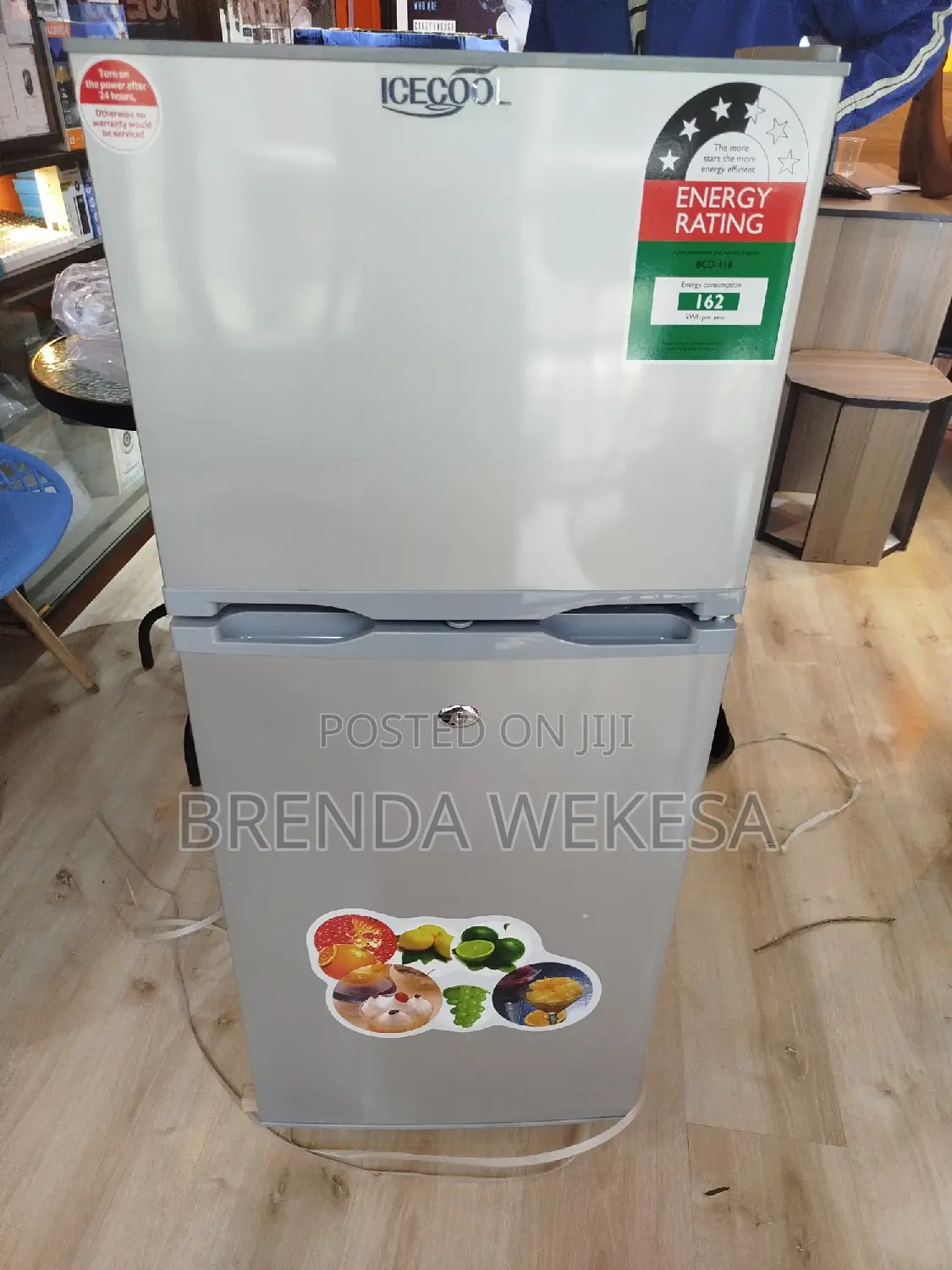 Icecool 118l Double Doors Fridge Freezer Refrigerator