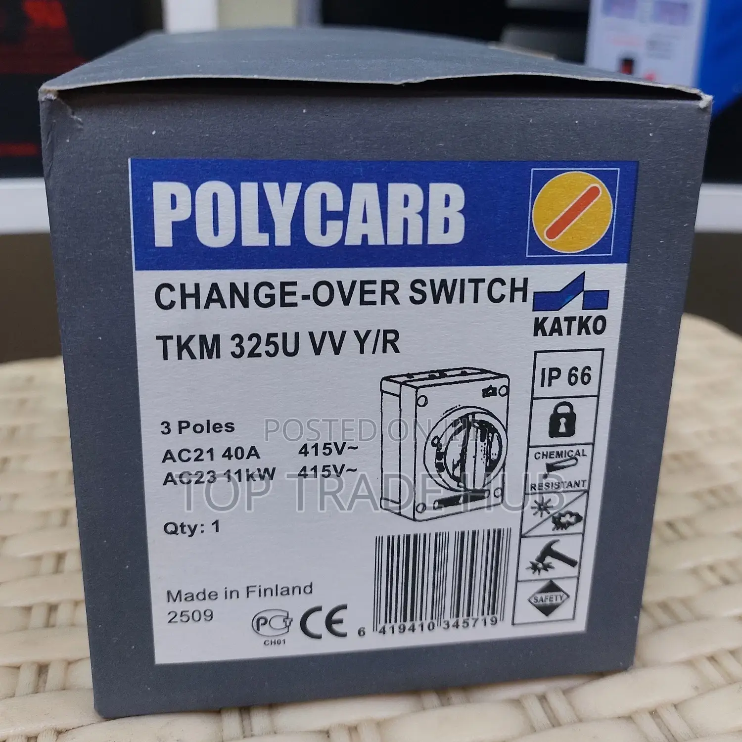 Polycarb Manual Change-Over Switch 63 Amps