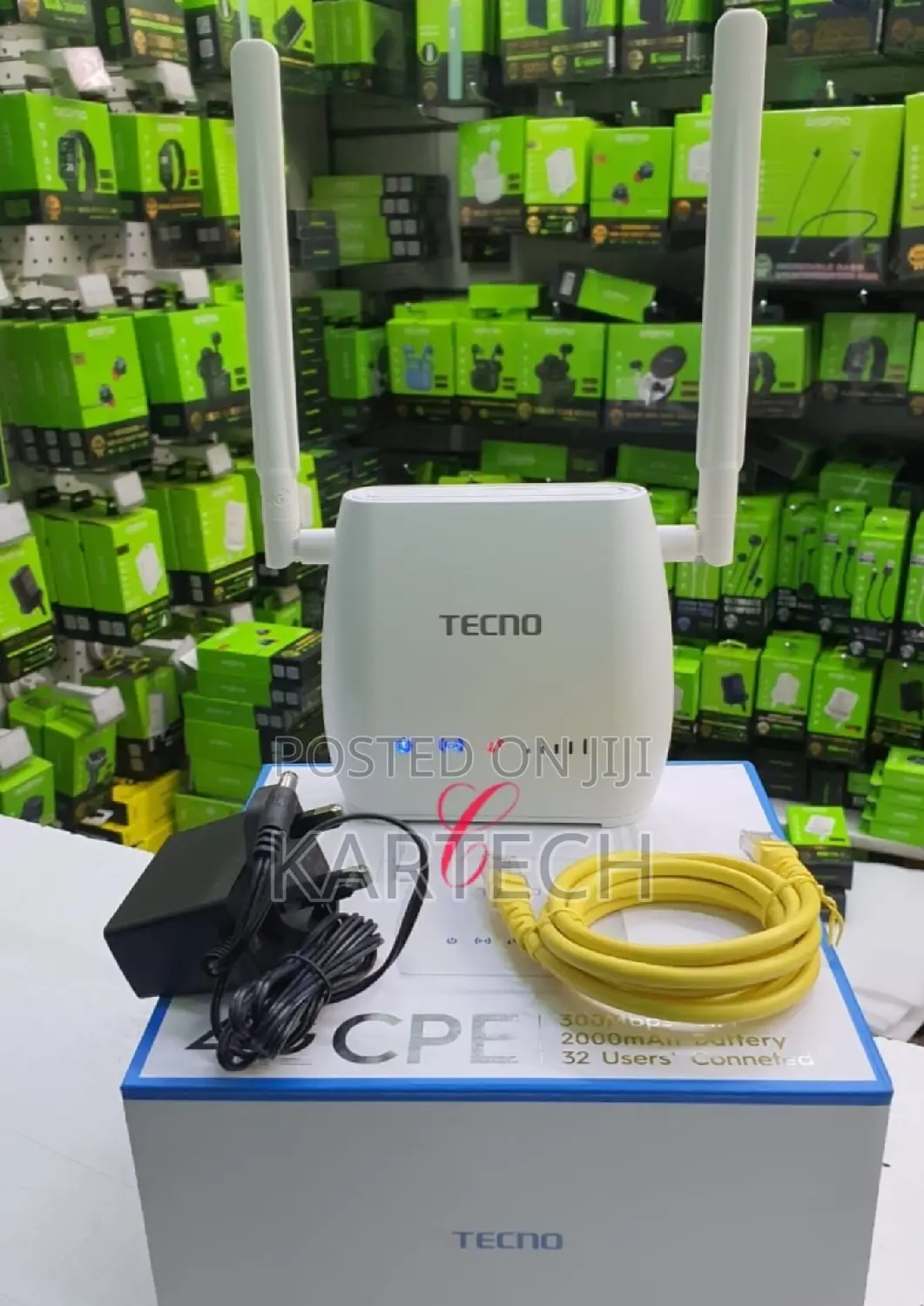 Tecno 4G Router With 300mbps, 2000mah Standby Battery