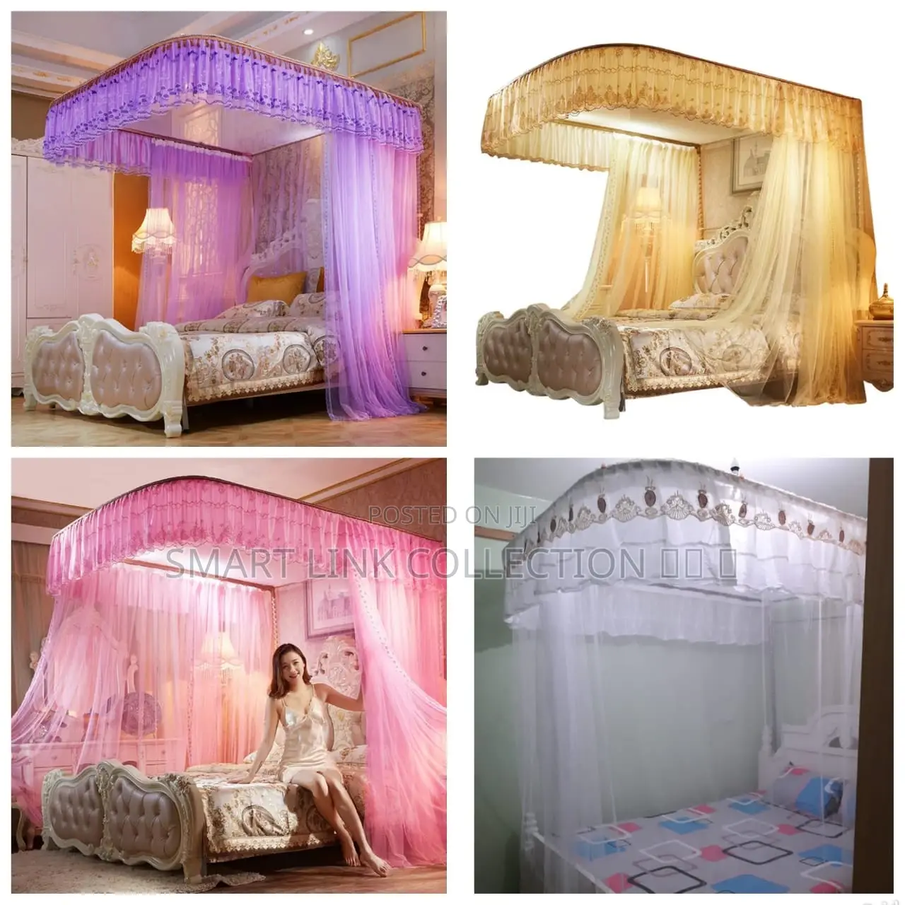 Two Stand Rail Mosquito Net With Sliding Rails