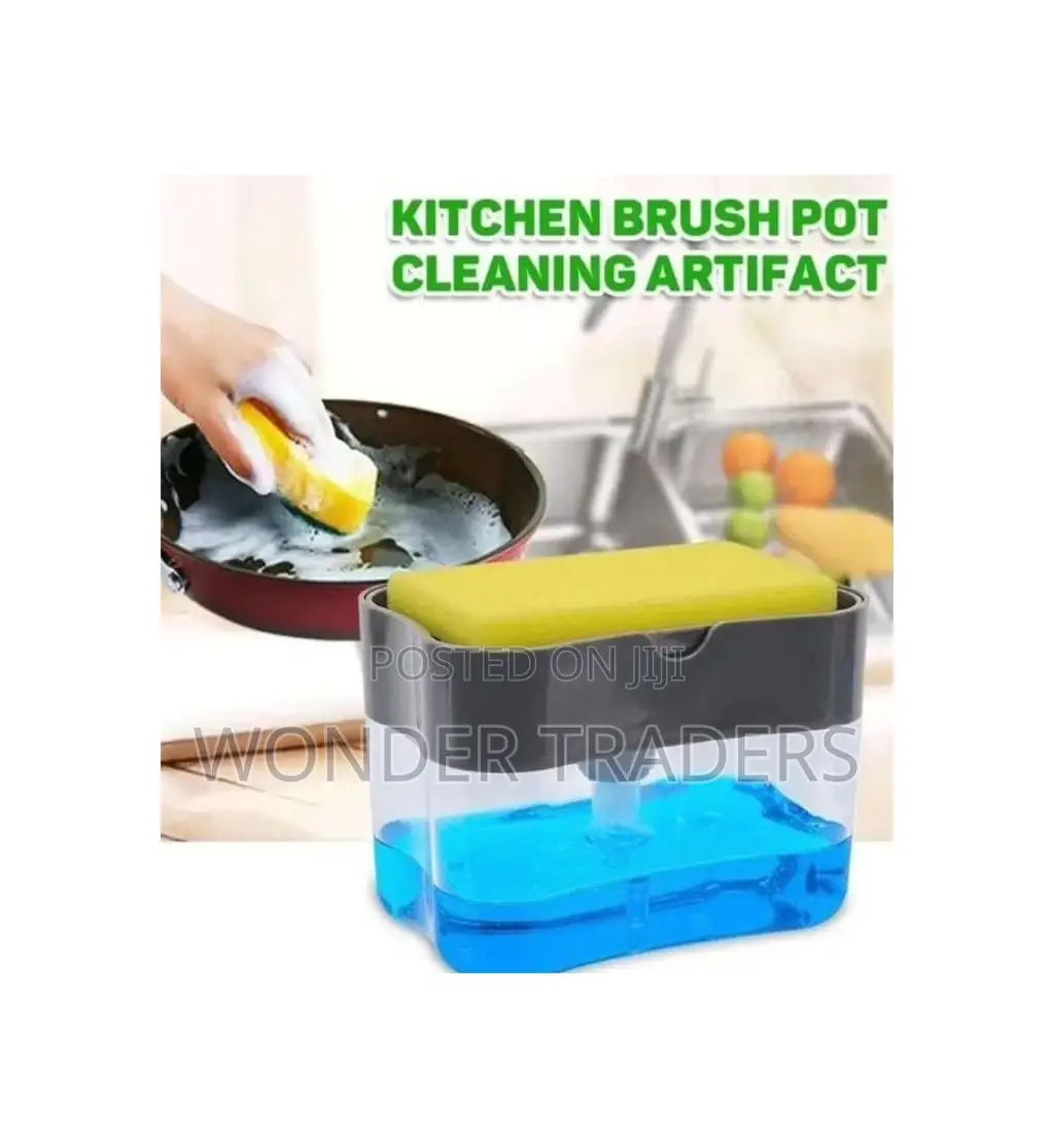 Soap Dispenser With Scouring Pad