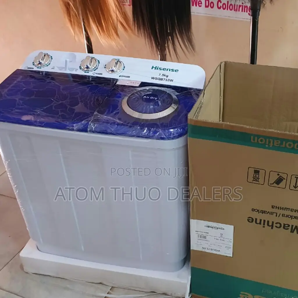 White 7.5 Kg Hisense Top Load Twin Tub Washing Machine