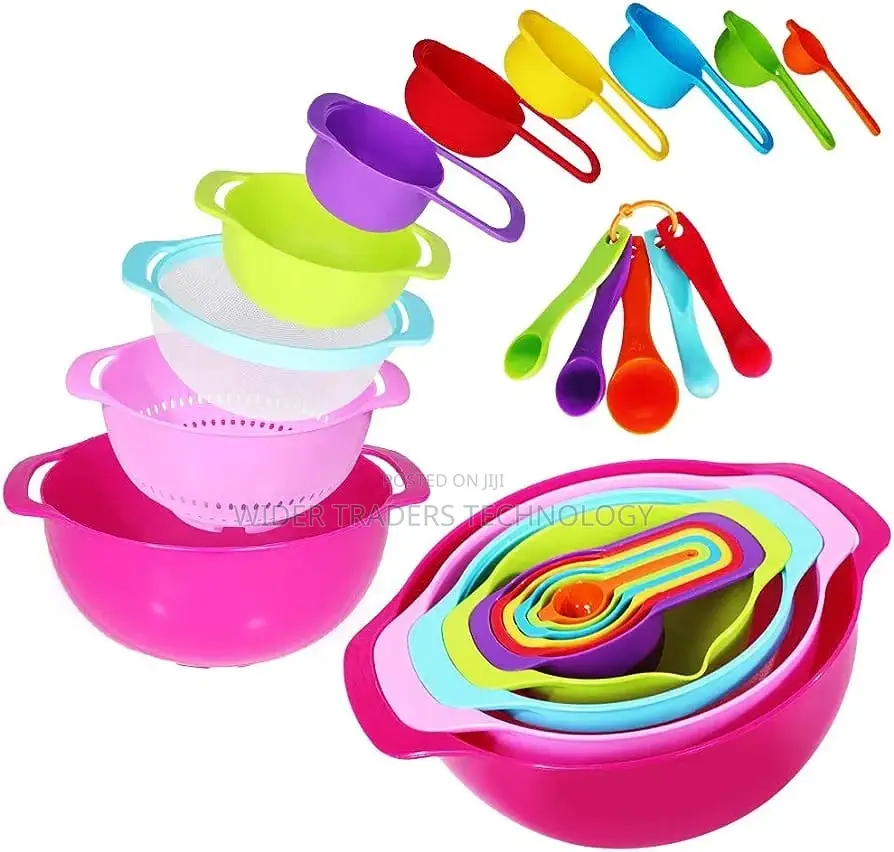 15 Piece Mixing Bowl Set, Colorful Kitchen Bowls Colander