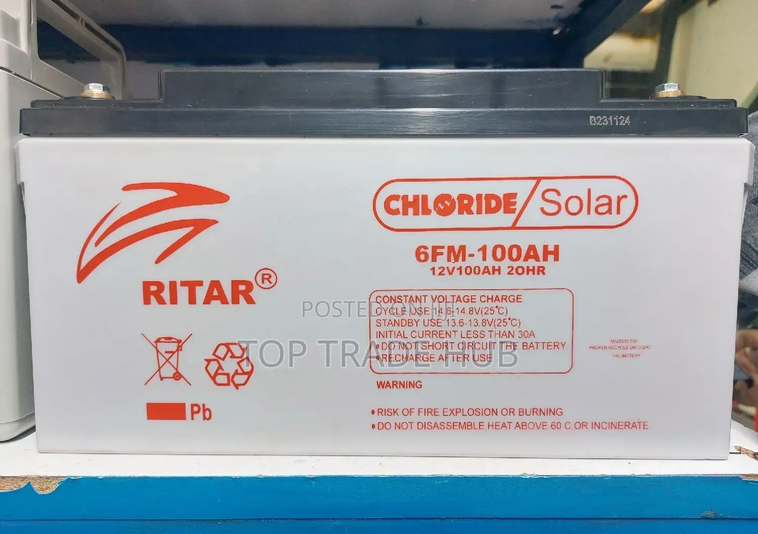 Ritar Chloride Solar Battery 100ah 20hr