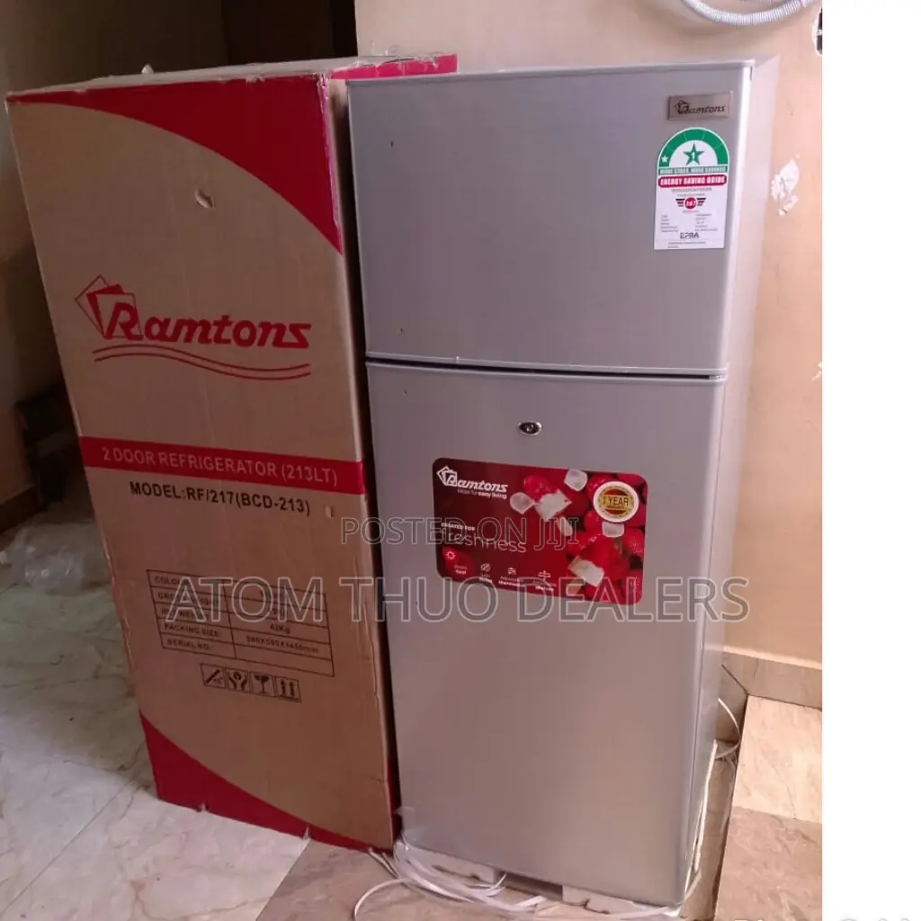 Silver Ramtons 213 Litres Double Door Fridge