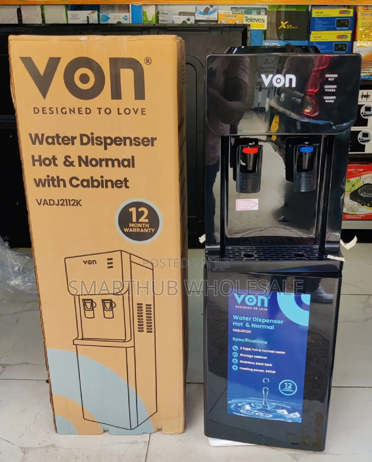Von Dispenser Hot and Normal Black Dispenser