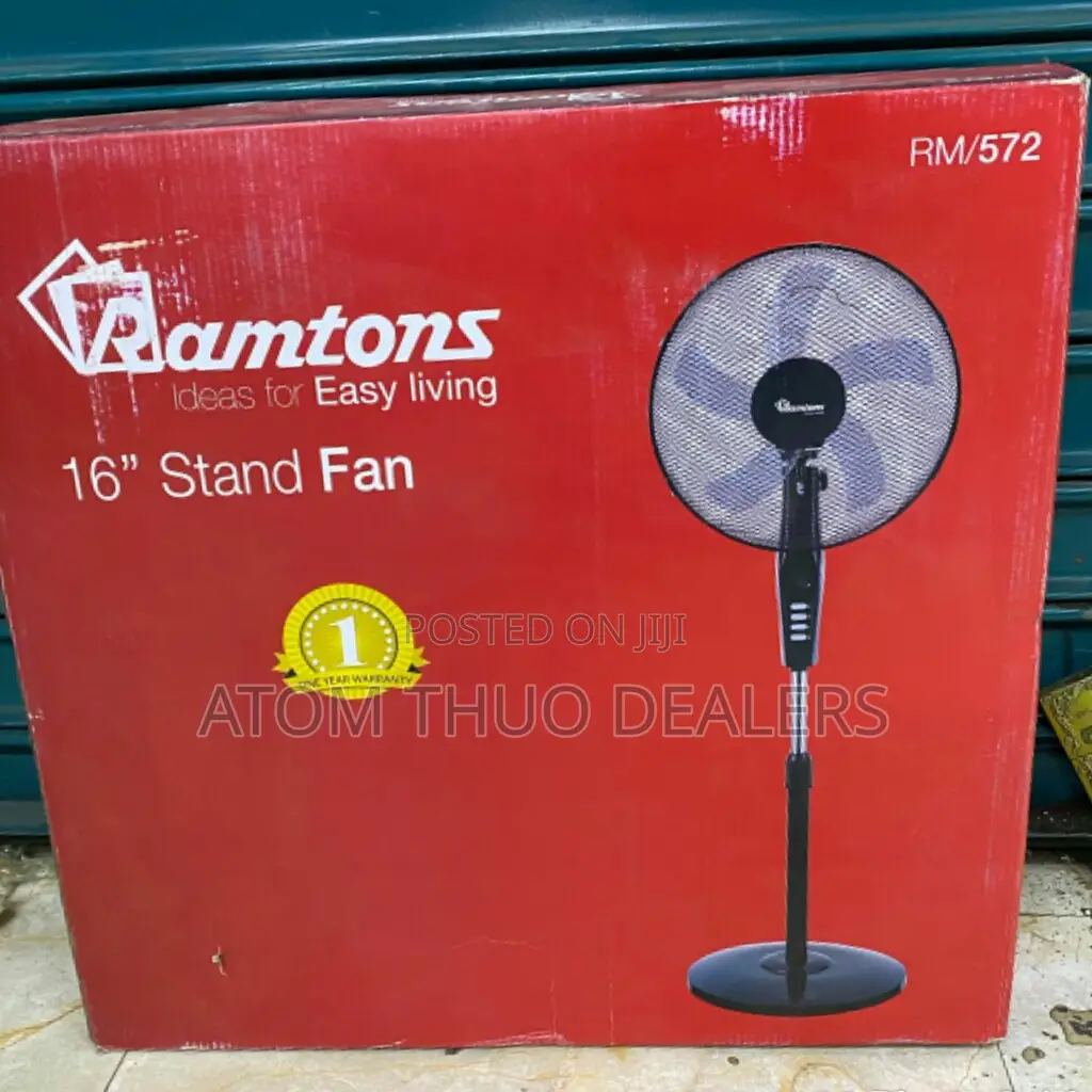 RM 572 Ramtons Black Standing Fan -3speed