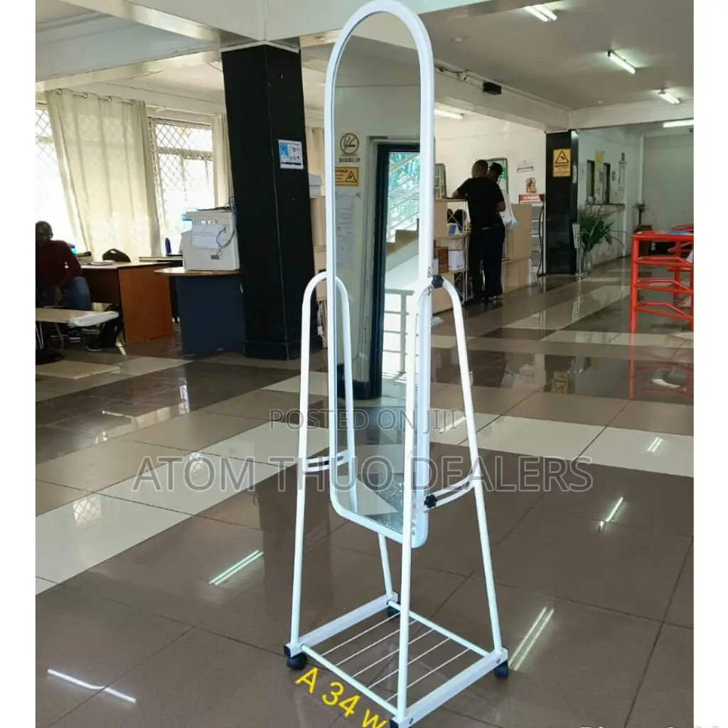 White Dressing Mirror With Shoe Rack(Black/Pink/White)