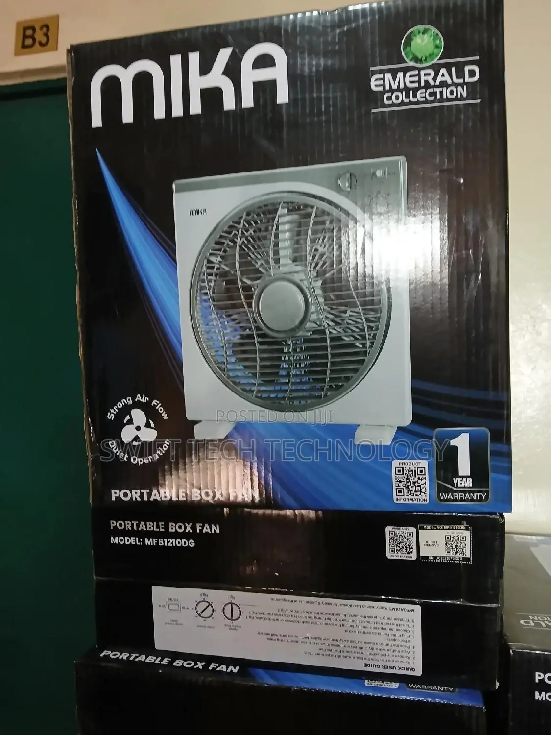 Mika Fan ,Box Fan Portable Box Fan