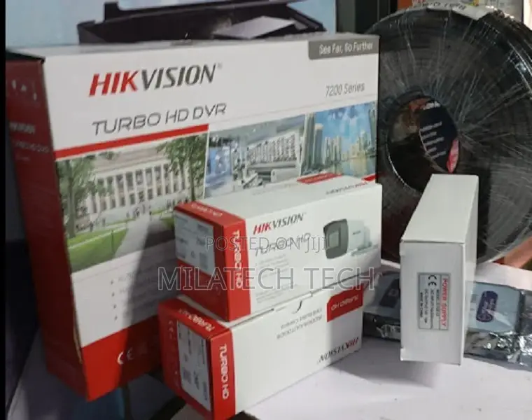 4 CCTV Cameras Complete Kit - 1080p (2MP) Hikvision Cameras