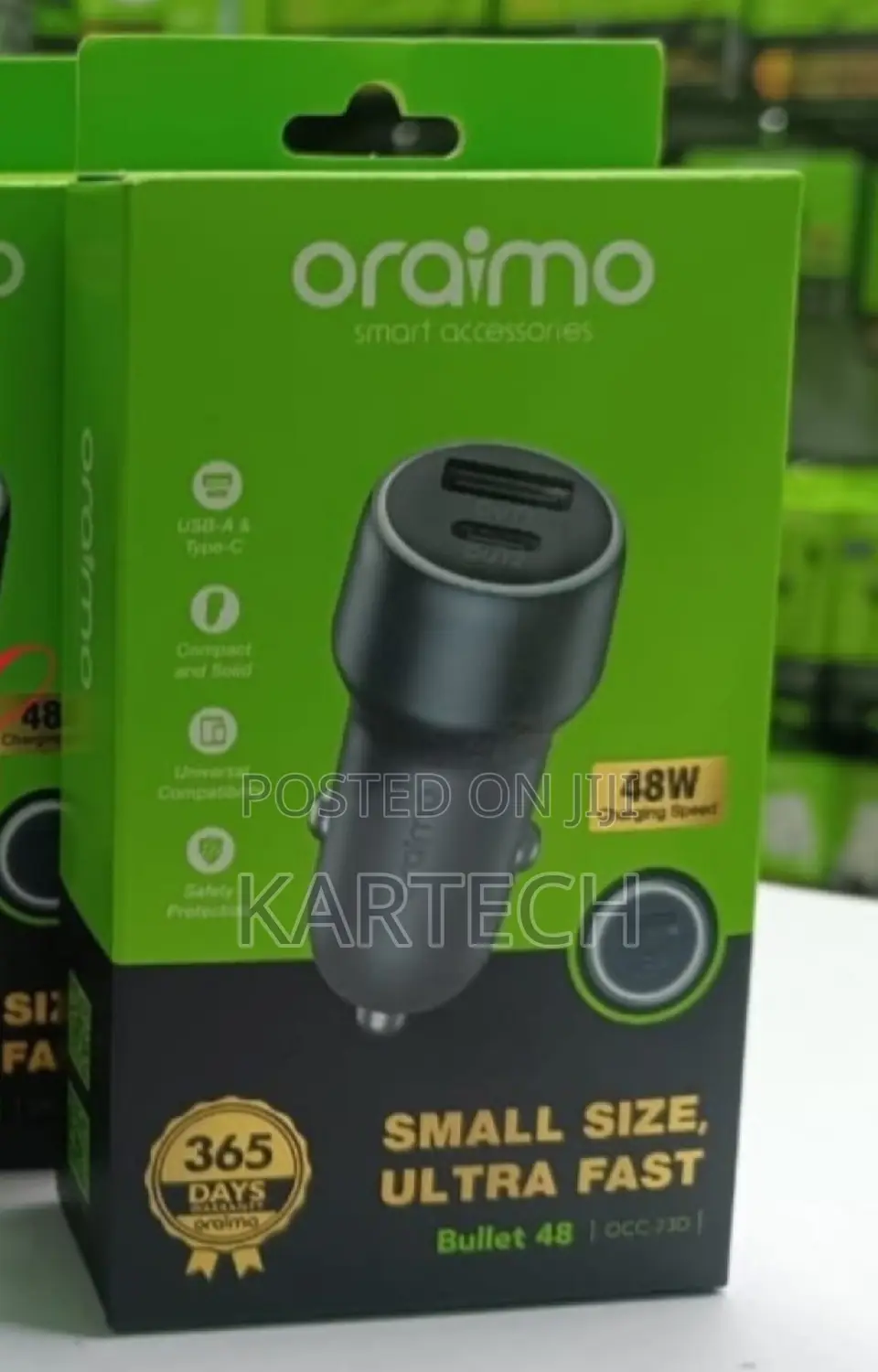 Oraimo Bullet OCC-73D 48W Ultra Fast Car Charger