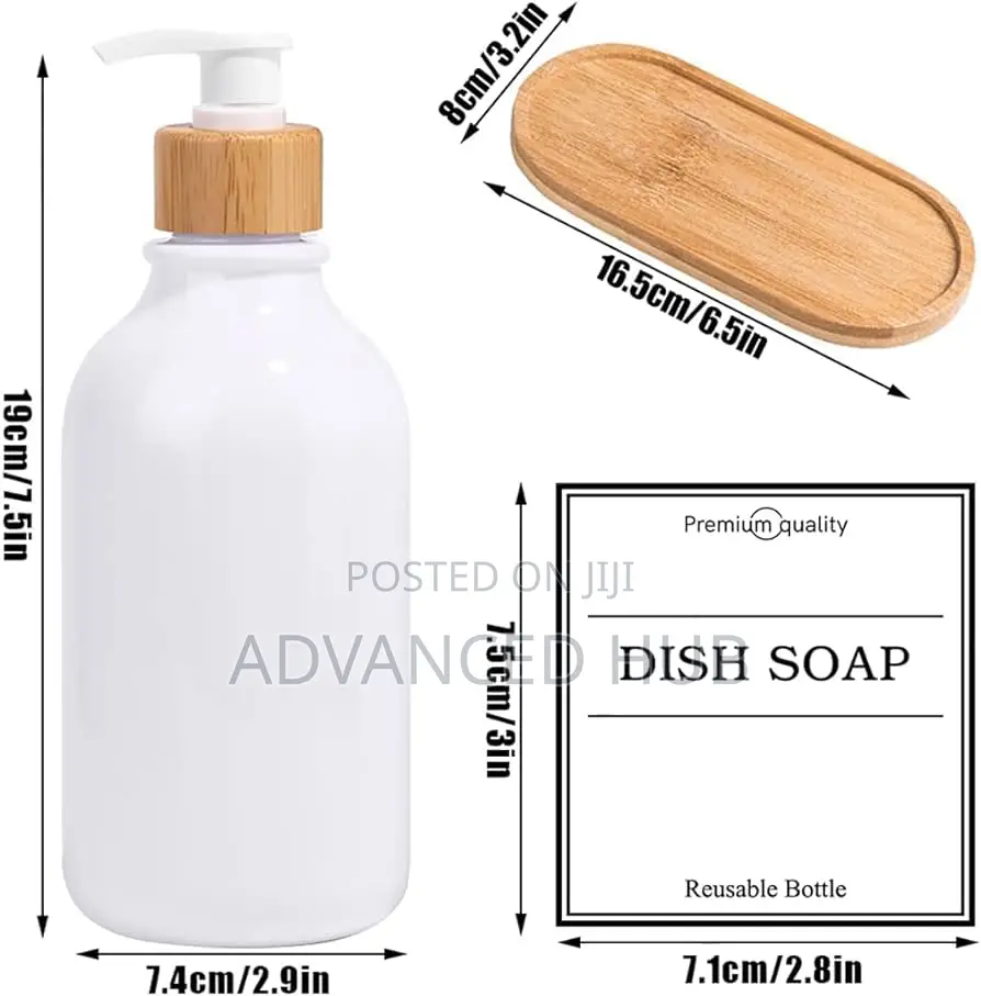3 In1 -Hands,Dishes - Soap,Lotion Refillable Ceramic Set