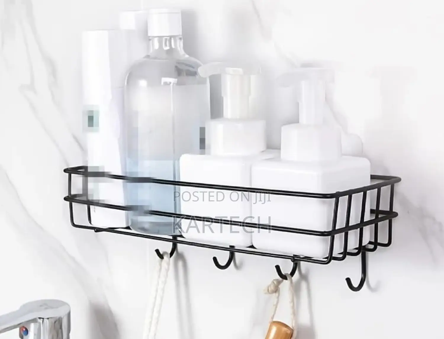 Bathroom Shelf Organiser / Kitchen Organizer With Hooks