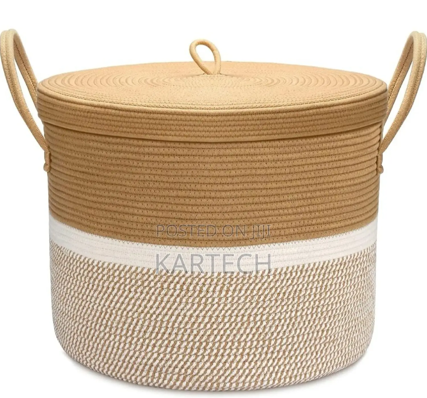 Stylish Cotton Rope Basket With Lid