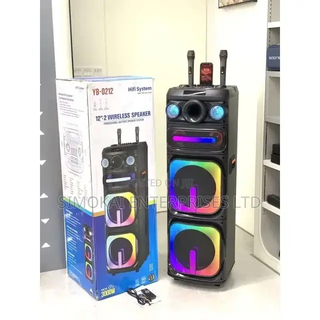 BLUETOOTH SPEAKERS 100W, 6 Knobs, 12 Inch 2 Microphones