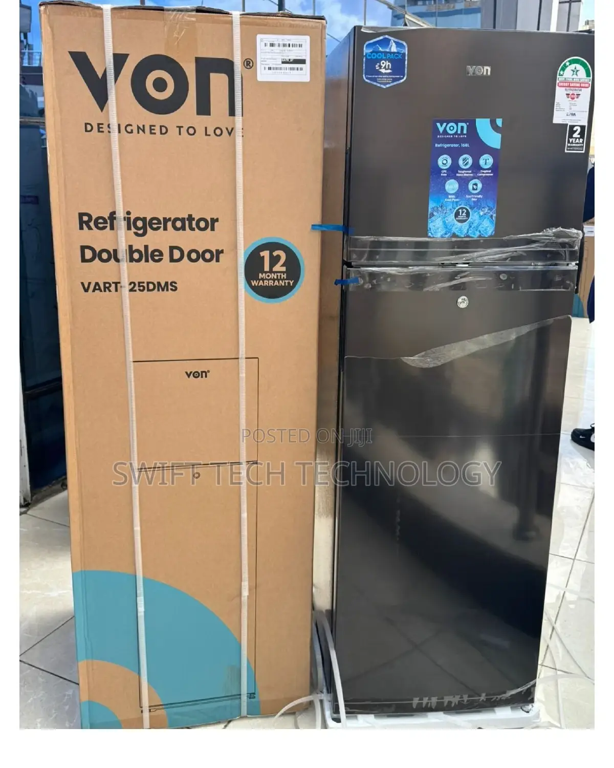 Von 168l Fridge Vart 25dms Double Fridge ,Double Fridge
