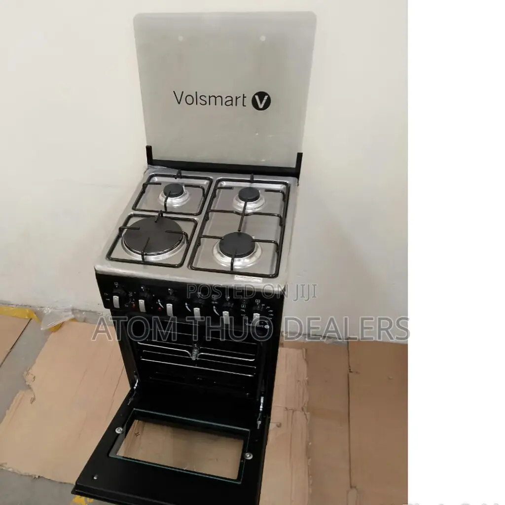 Black Volsmart 3+1 Standing Cooker With Electric Oven