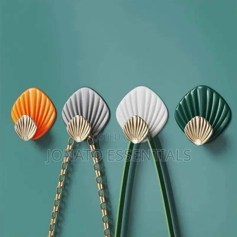 4pc Shell Shaped Wall Hanging Hooks