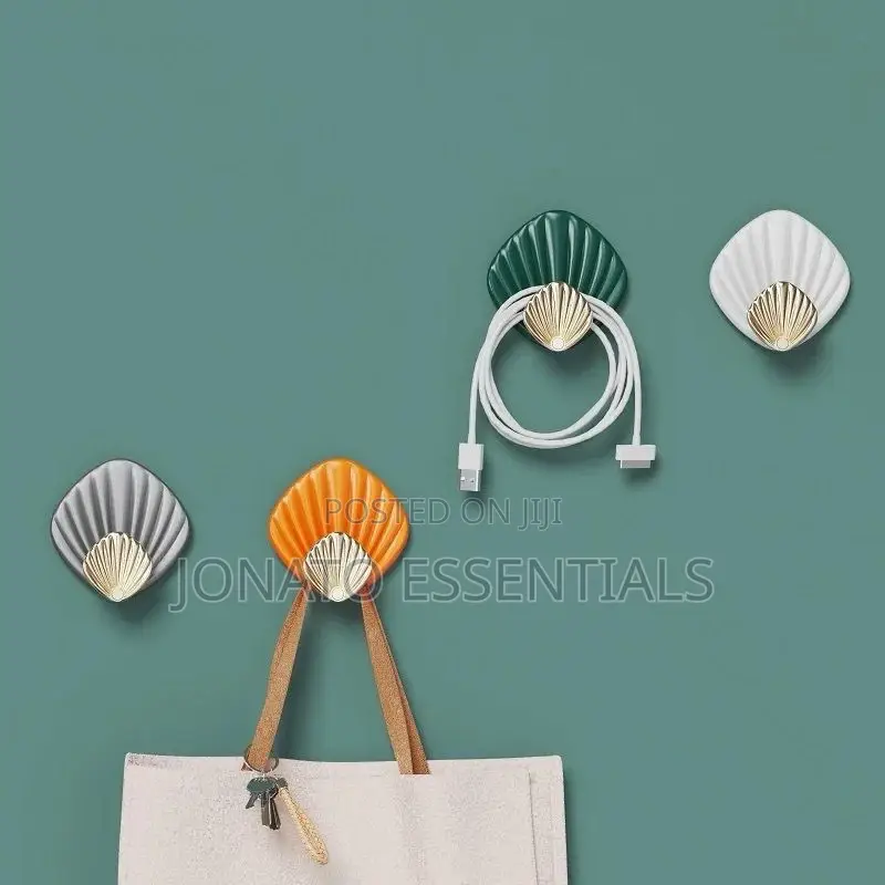 4pc Shell Shaped Wall Hanging Hooks