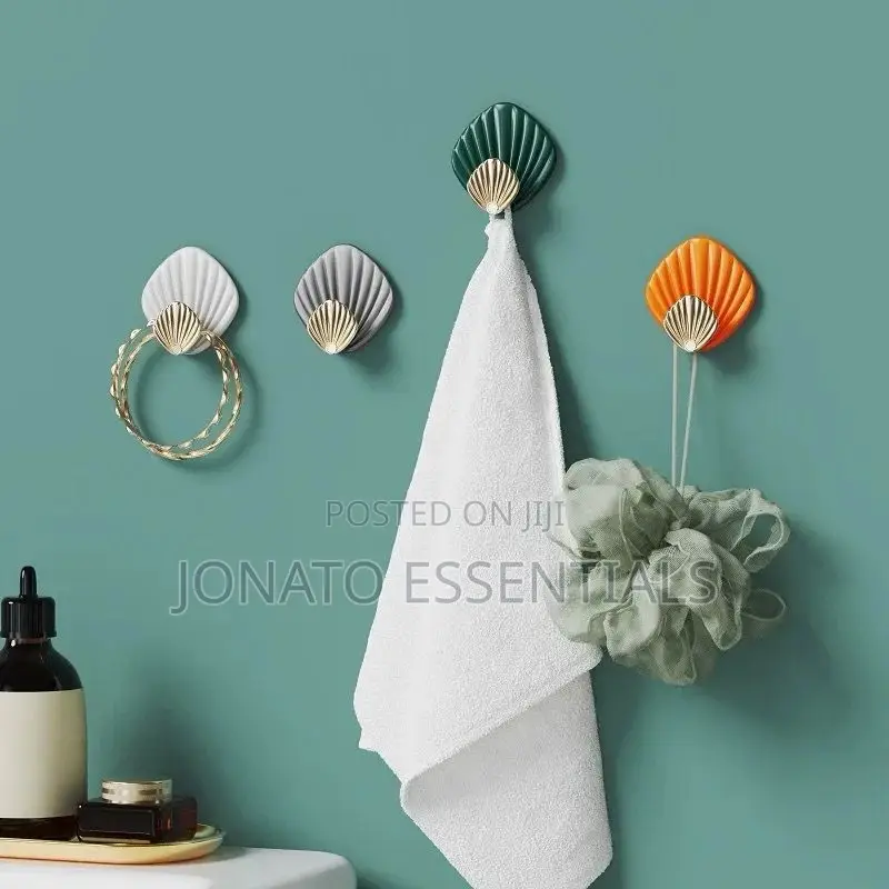 4pc Shell Shaped Wall Hanging Hooks