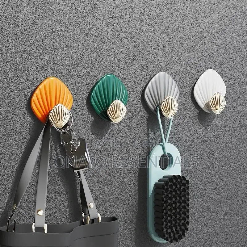 4pc Shell Shaped Wall Hanging Hooks