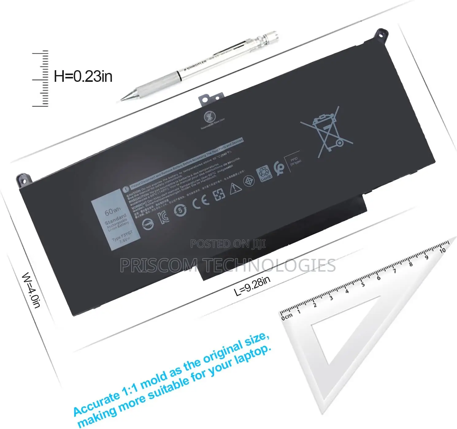 Dell Latitude 7480 7280 7490 7390 F3YGT Battery