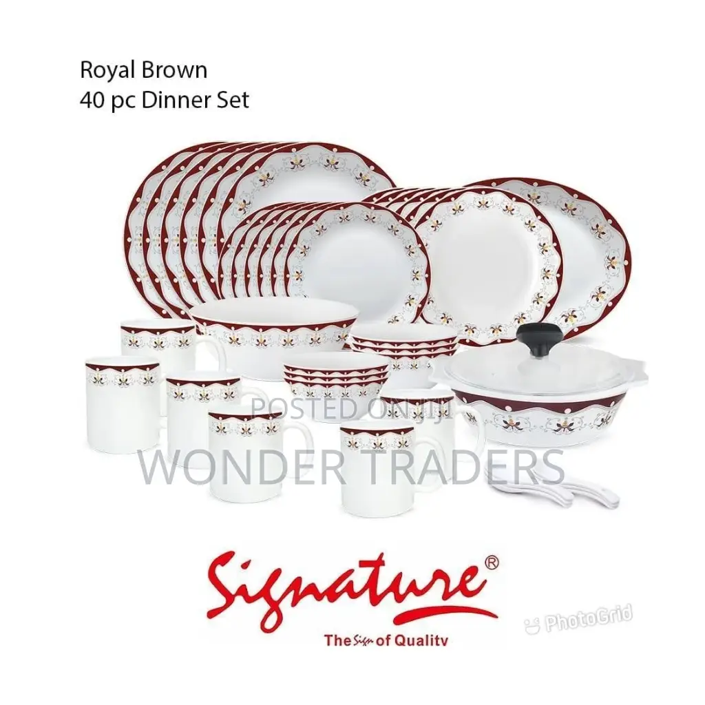 40pcs Signature Dinner Set Royal Brown