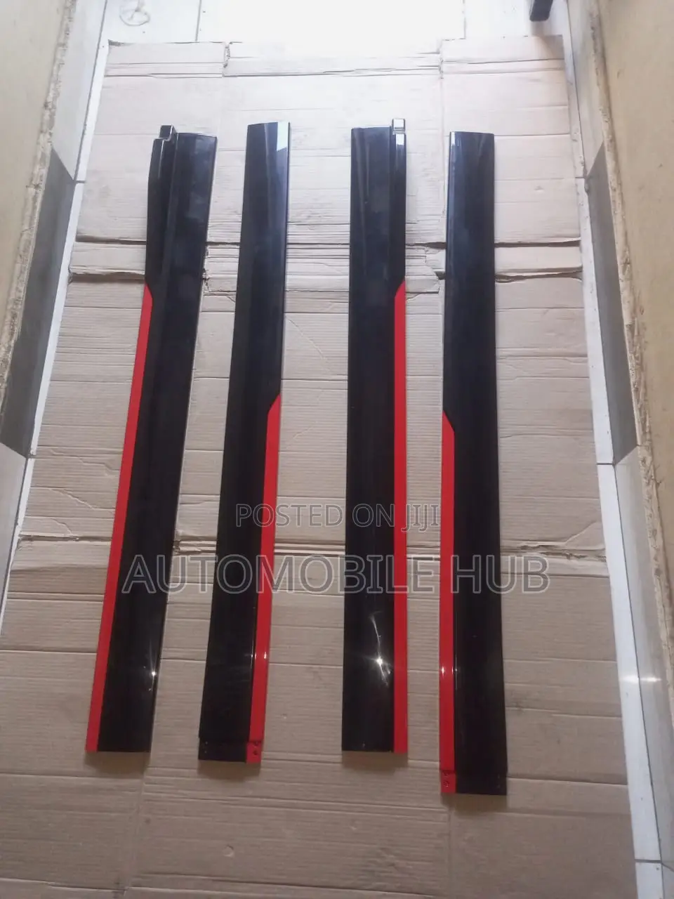 Car Universal Side Steps Red and Black
