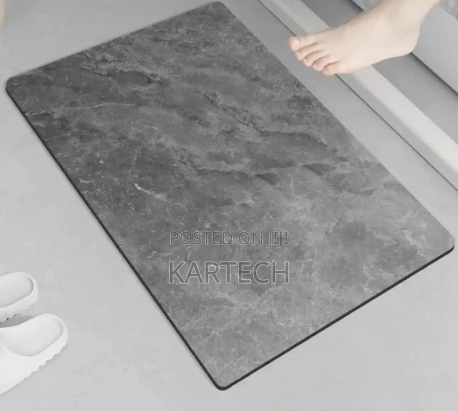 Marble-Like Rectangular Antislip Absorbent Bathroom Mat