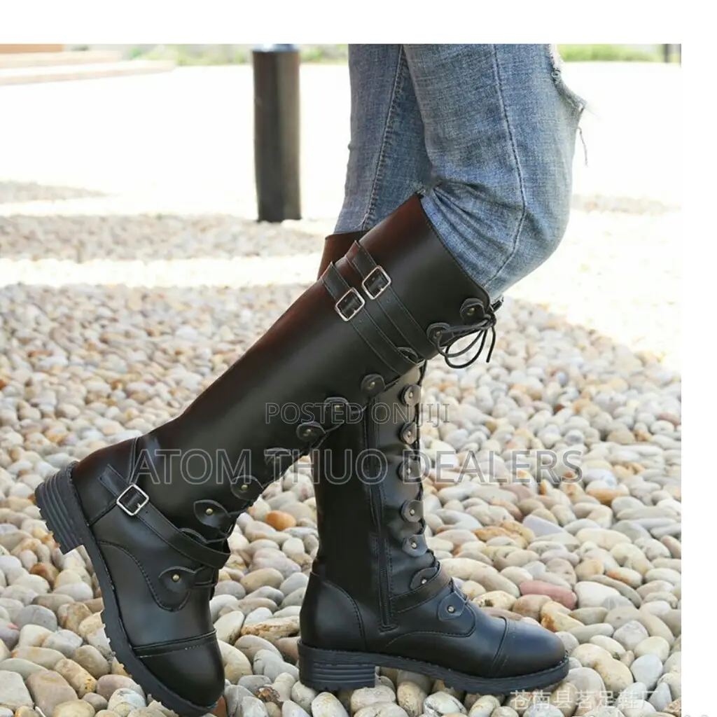 Genuine Excellent Quality Ladies Leather Boots- Black