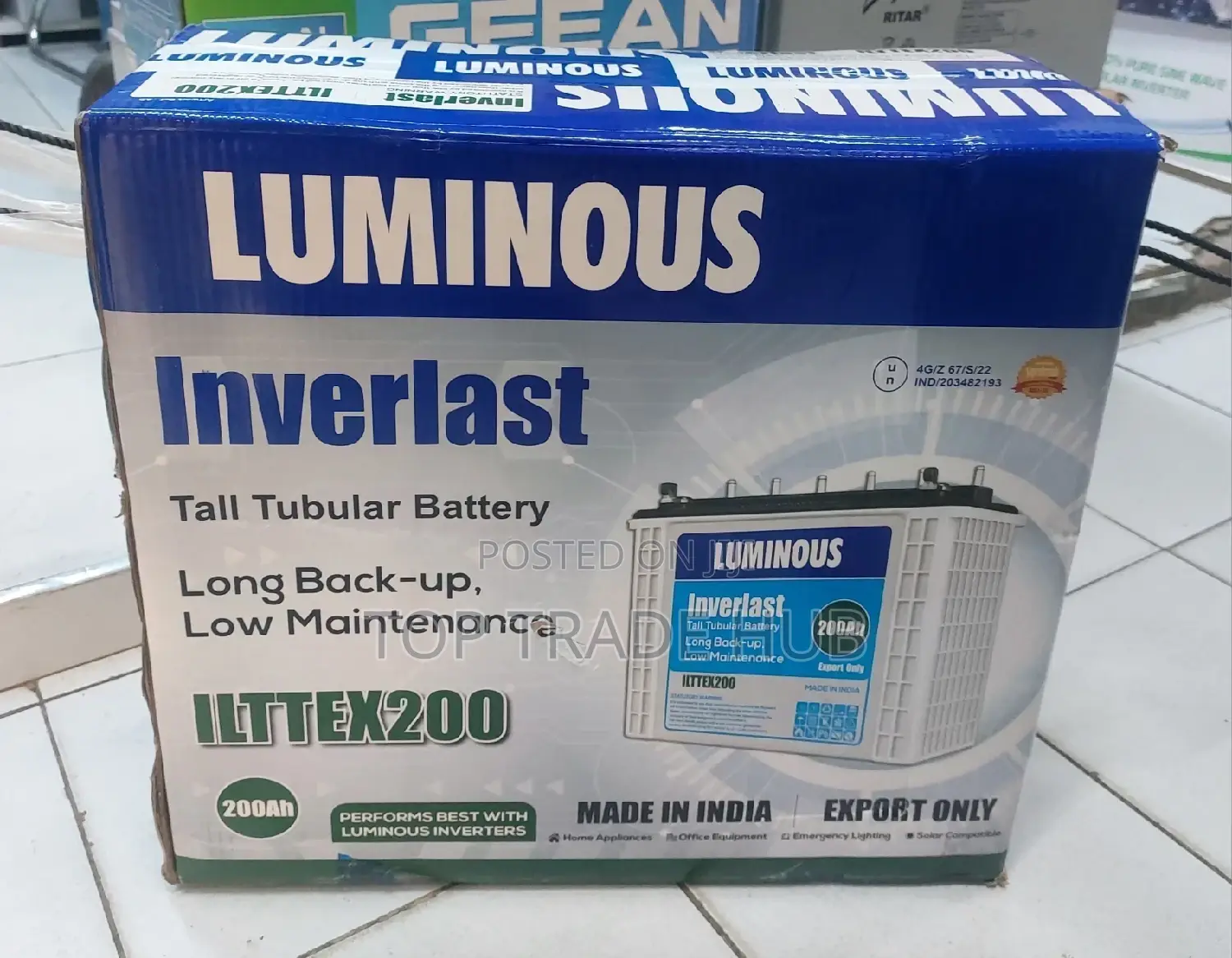 Luminous Inverlast Tall Tubular Battery 200 Ah
